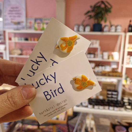 LUCKY BIRD geel oranje bloem